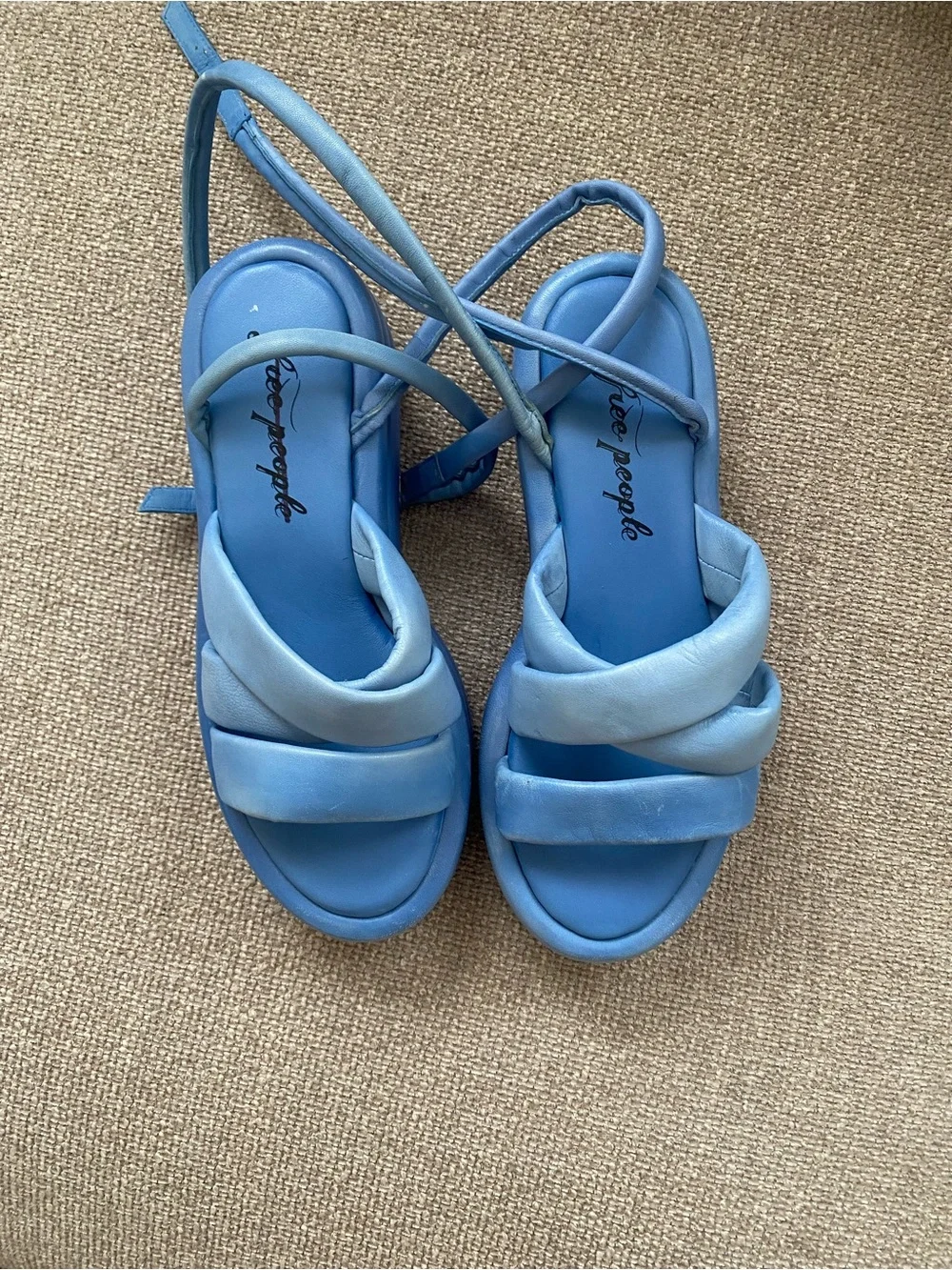 Free People Periwinkle Wrap-Ankle Platform Sandal